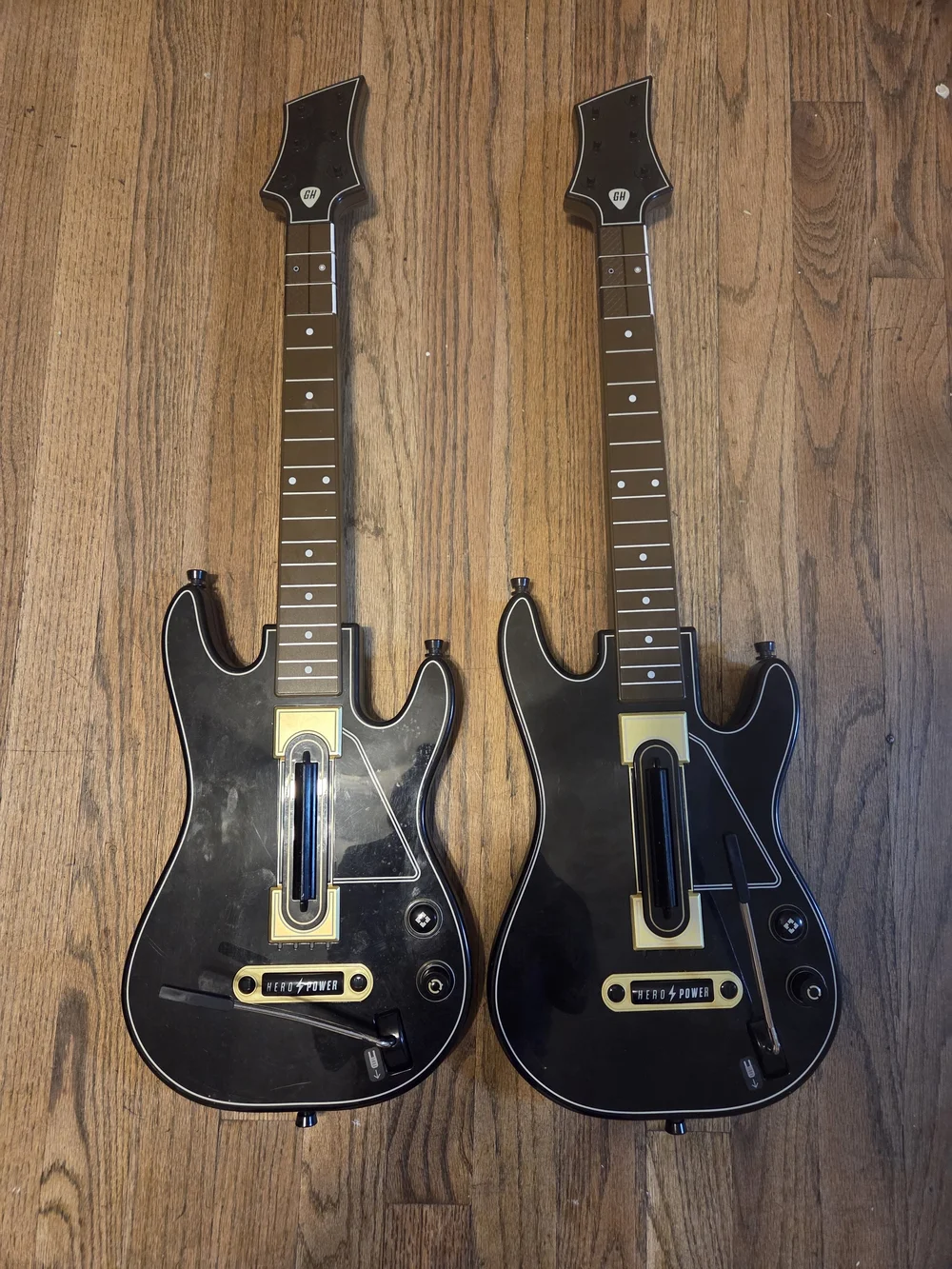 Pair of Black Guitar Controllers For Playstation 3